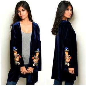 💙💙NWT~ Blue Velvet Kimono Cardigan